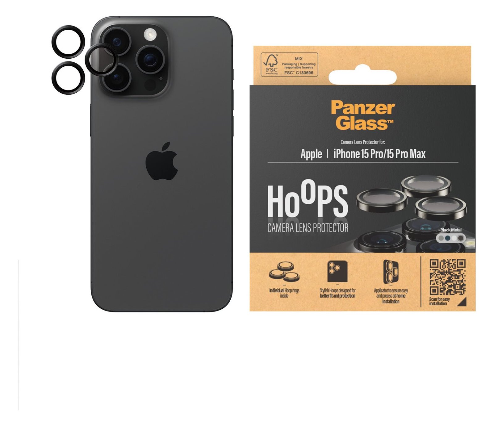 PanzerGlass Hoops Camera Lens Protector iPhone 15 Pro/15 Pro Max