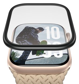 PanzerGlass Screen Protector w. Black Metal Frame Apple Watch von LumaTech