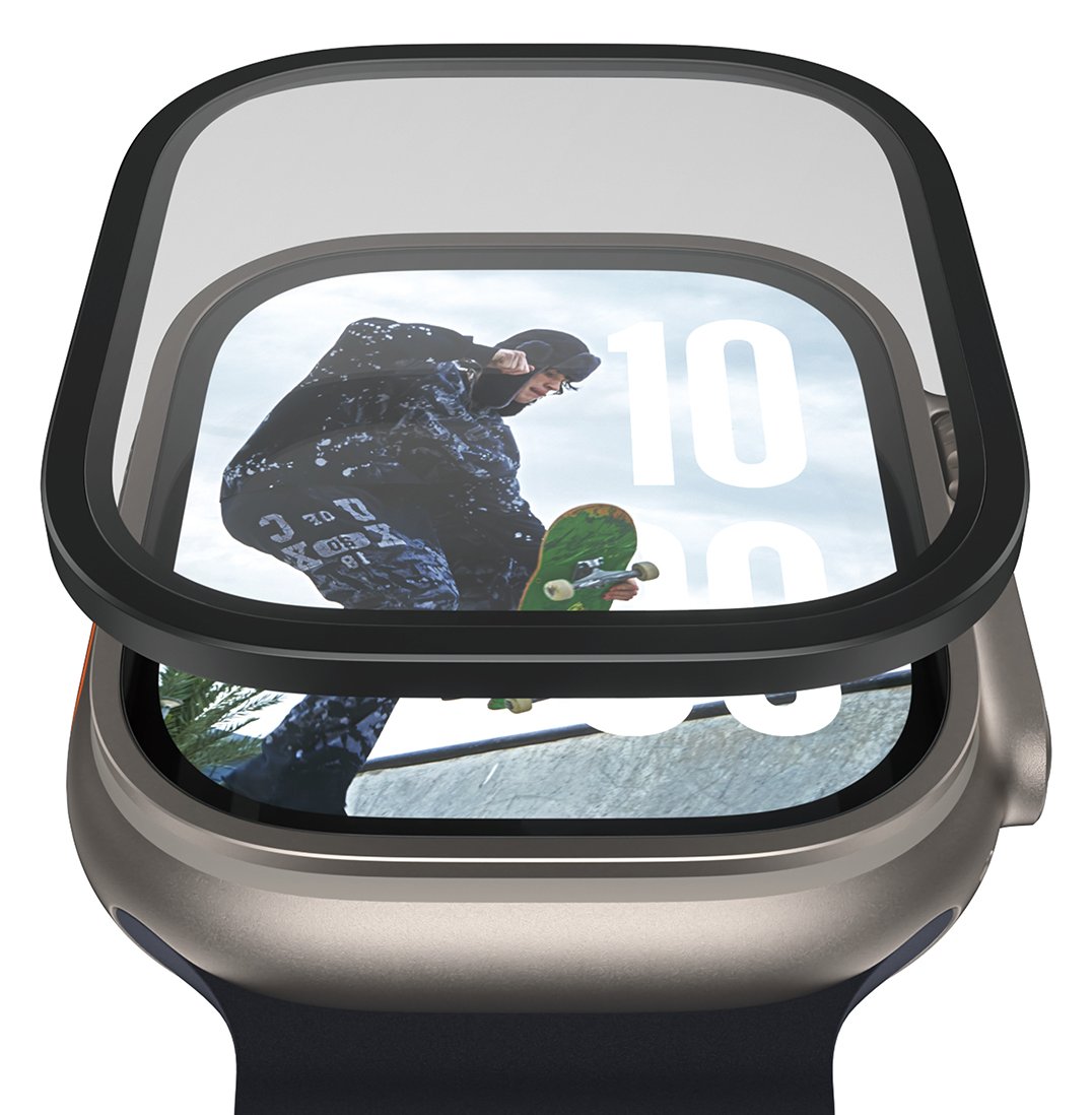 PanzerGlass Screen Protector w. Black Metal Frame Apple Watch 2025| Ultra 2|