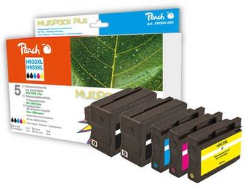 Peach Combi-Pack PLUS - 5er-Pack - Schwarz, Gelb, Cyan, Magenta - Tintenpatrone (Alternative zu: HP 932XL, HP 933XL) von LumaTech