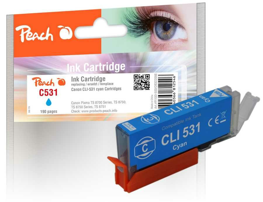 Peach Patrone Canon CLI-531 6120B002 cyan kompatibel - Kompatibel - Tintenpatrone