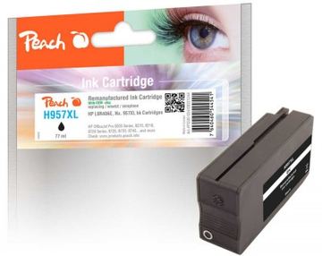 Peach Patrone HP Nr.957XL black mit OEM Chip remanufactured - Wiederaufbereitet - Kompatibel von LumaTech