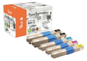Peach Saving Pack PLUS - 5er-Pack - Schwarz, Gelb, Cyan, Magenta - Tonerpatrone (Alternative zu: OKI 44469704,...) von LumaTech