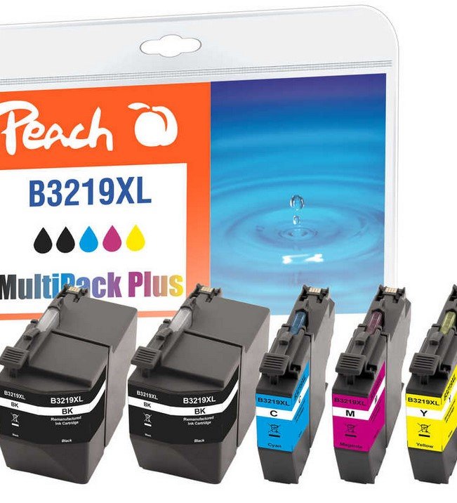 Peach Spar Pack Plus Tintenpatronen - kompatibel zu Brother LC-3219XL - Schwarz - Cyan - Magenta - Gelb - Kombi-Packung