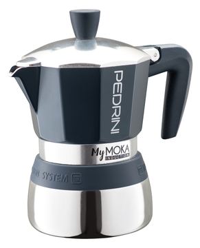 Pedrini MyMoka induction - Mokka-Kanne - Blau - Edelstahl - Aluminium - Silikon - Edelstahl - 3 Tassen von LumaTech