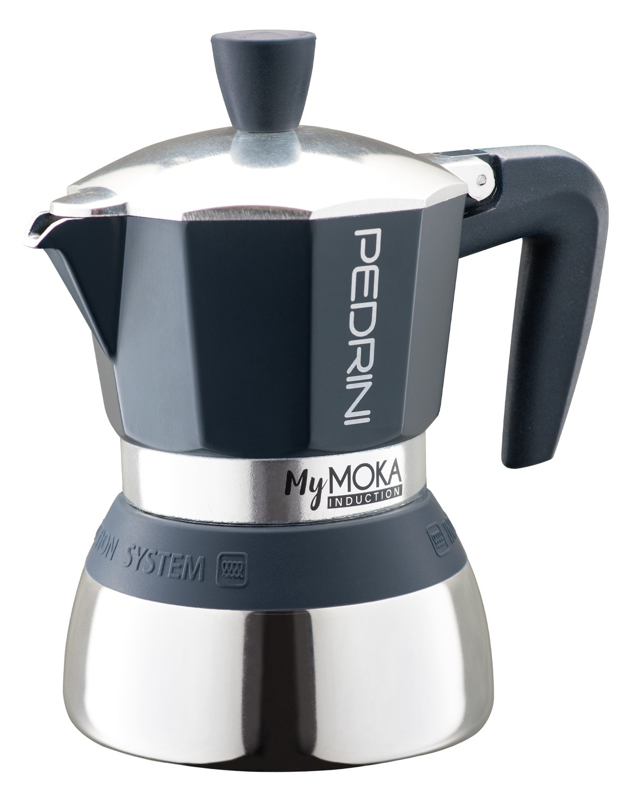 Pedrini MyMoka induction - Mokka-Kanne - Braun - Edelstahl - Aluminium - Silikon - Edelstahl - 2 Tassen