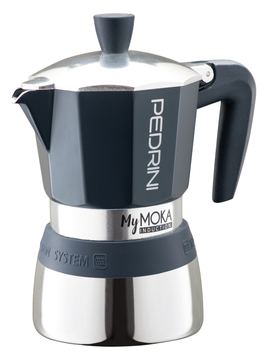 Pedrini MyMoka induction - Mokka-Kanne - Braun - Edelstahl - Aluminium - Silikon - Edelstahl - 6 Tassen von LumaTech