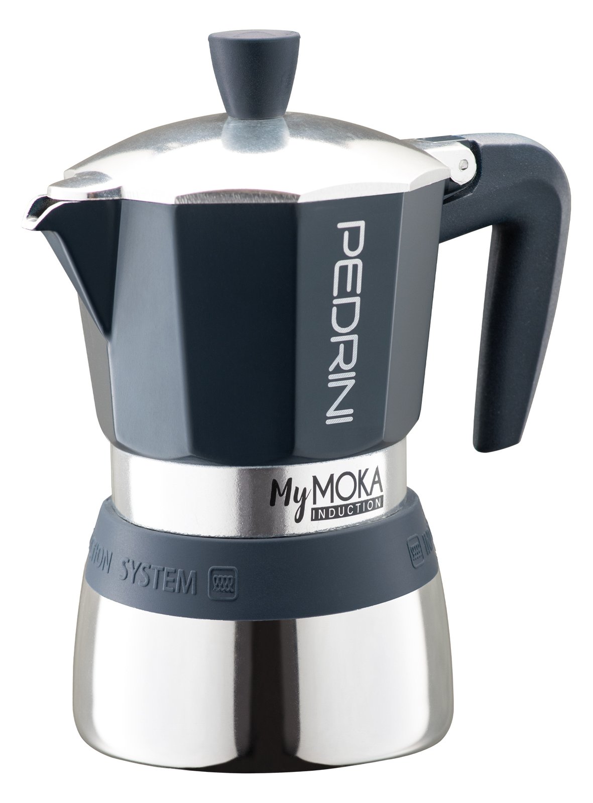 Pedrini MyMoka induction - Mokka-Kanne - Braun - Edelstahl - Aluminium - Silikon - Edelstahl - 6 Tassen
