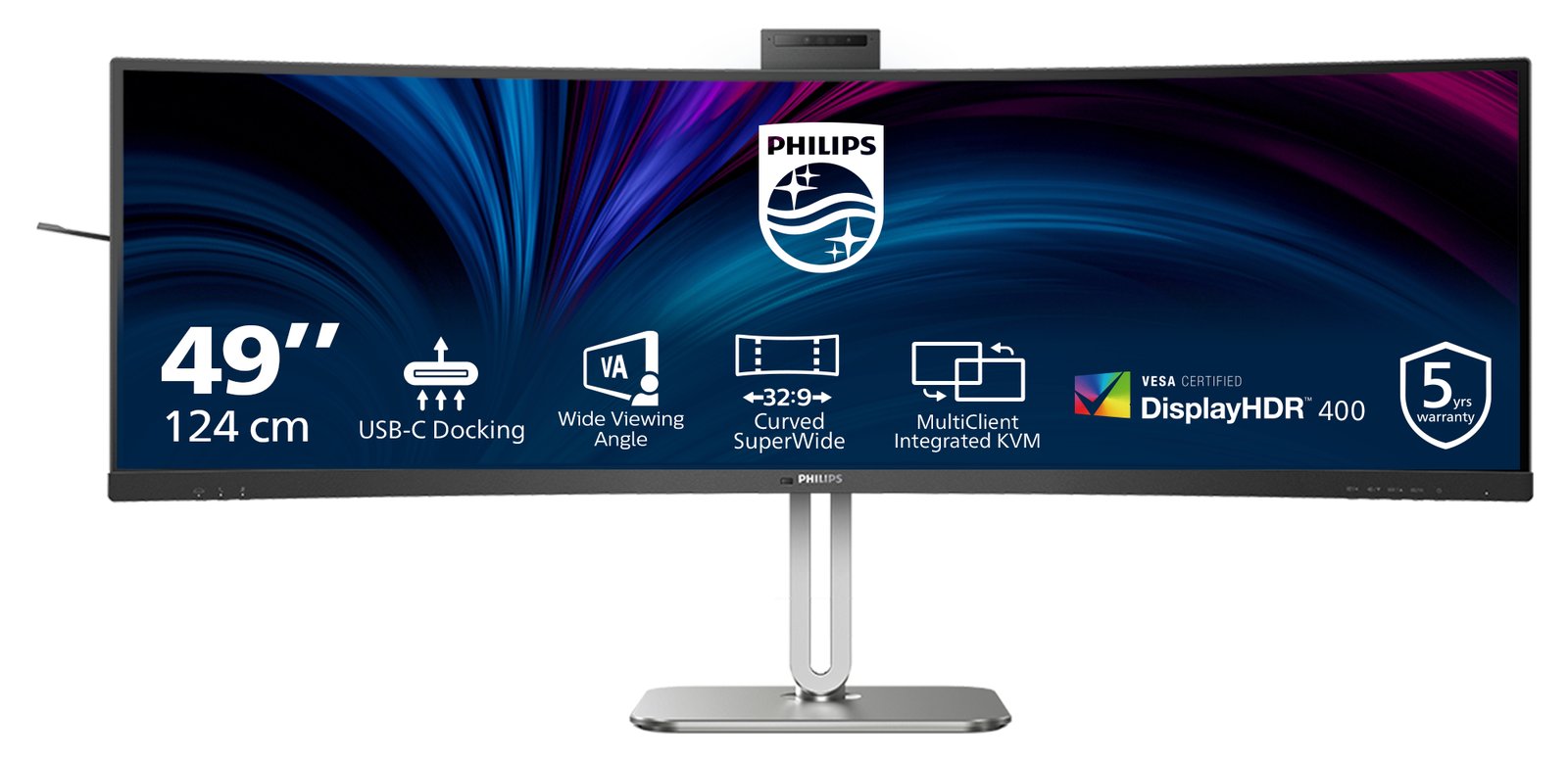 Philips 49B2U5900CH/00 49 VA Curved Monitor 5120x1440 70Hz 5ms 1x Displayport 1.4/2x - 49 - 5 ms