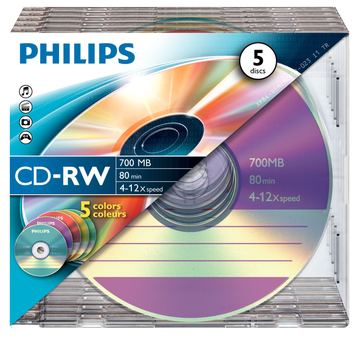 Philips 5 x CD-RW - 700 MB (80 Min) 4x - 12x von LumaTech