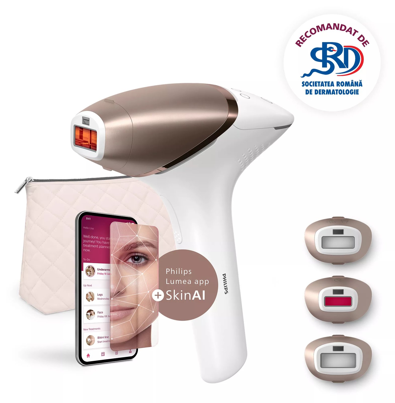 Philips BRI973/00 - Roségold - Weiß - Lichtimpulstechnologie (IPL) - 8,5 min - 2,5 min - 2 min - 1,5 min