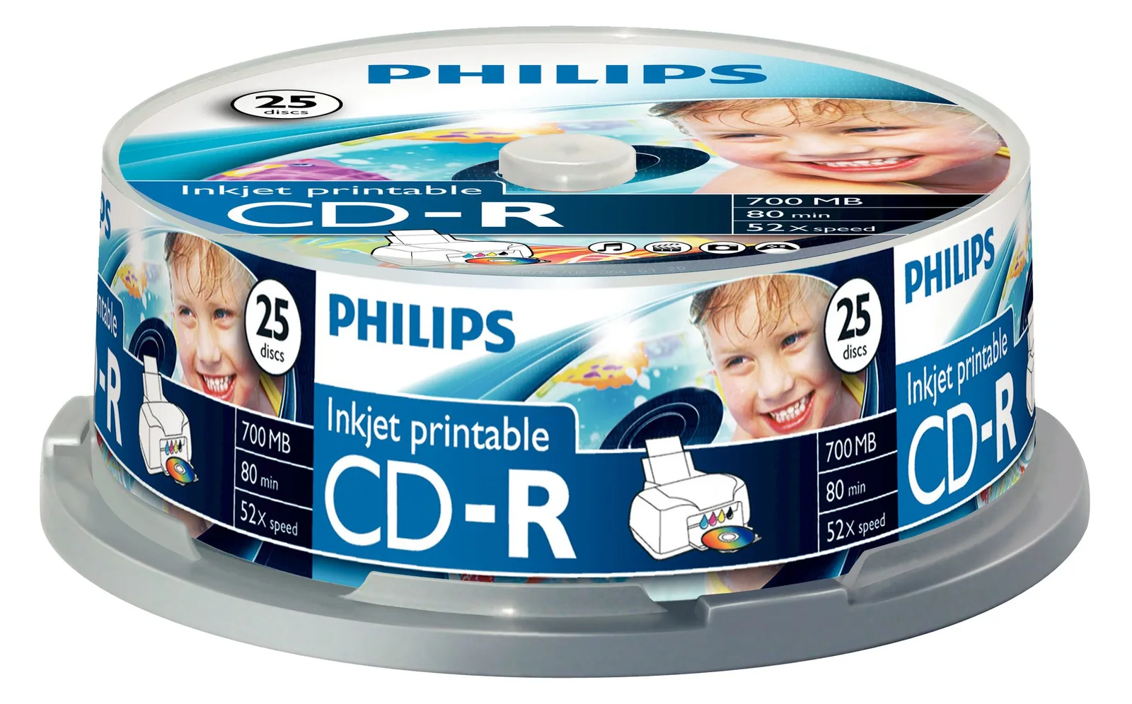 Philips CR7D5JB25 - 25 x CD-R - 700 MB (80 Min) 52x, Ansicht 2