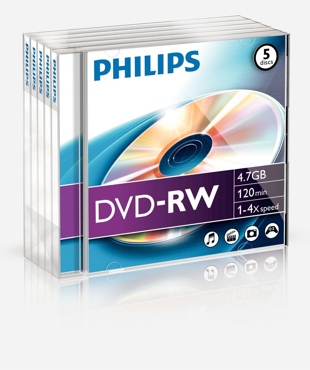 Philips DN4S4J05F - 5 x DVD-RW - 4.7 GB (120 Min.)