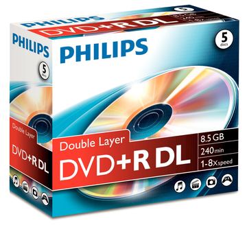 Philips DR8S8J05C - 5 x DVD+R DL - 8.5 GB (240 Min.) von LumaTech