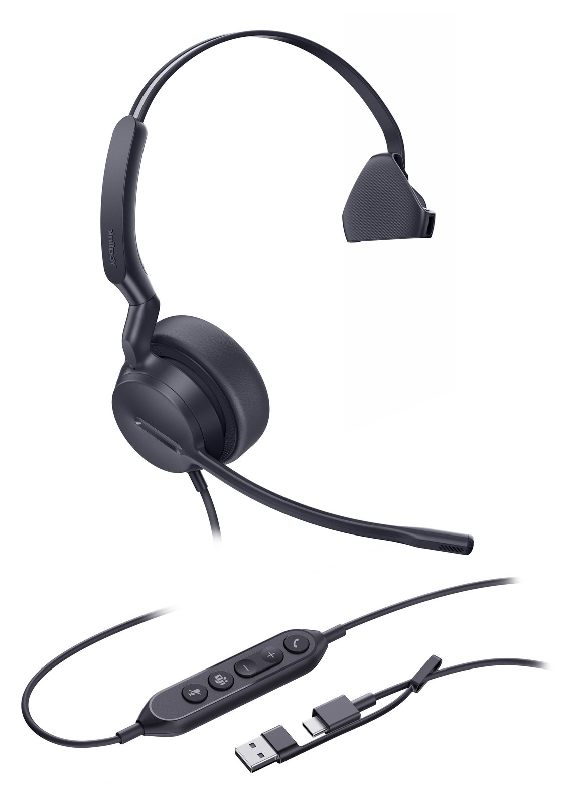 Yealink Headset UH42 Mono Teams USB-C/A - Headset - 20 KHz