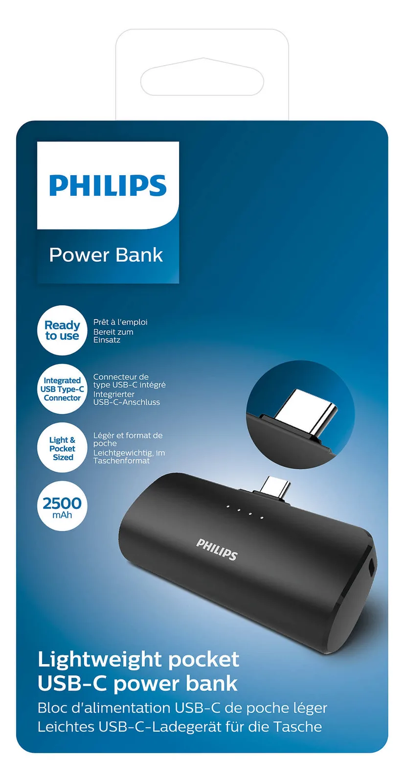 Philips Powerbank - 2500 mAh - 9.25 Watt - 1 A (24 pin USB-C), Ansicht 3