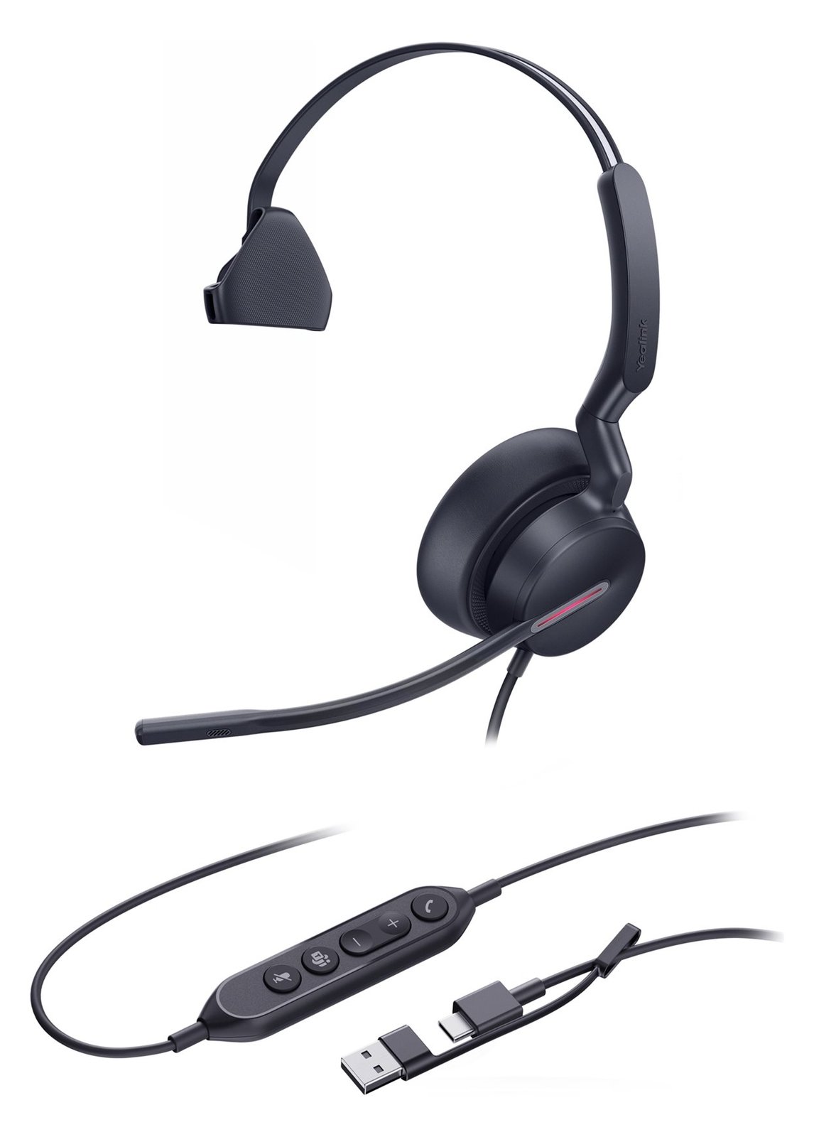 Yealink Headset UH46 Mono USB-C/A - Headset - Mono