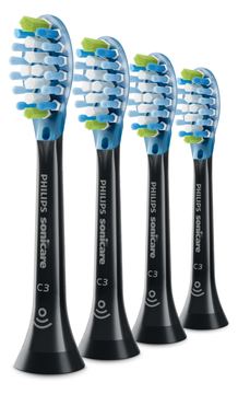 Philips Sonicare C3 Premium HX9044 Plaque Control - Austausch-Bürstenkopf - für Zahnbürste - Schwarz (Packung mit 4) von LumaTech