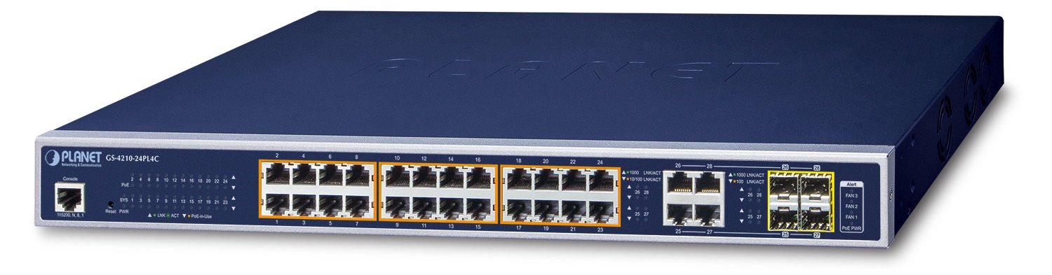 Planet GS-4210-24PL4C - Switch - managed - 24 x 10/100/1000 (PoE+)