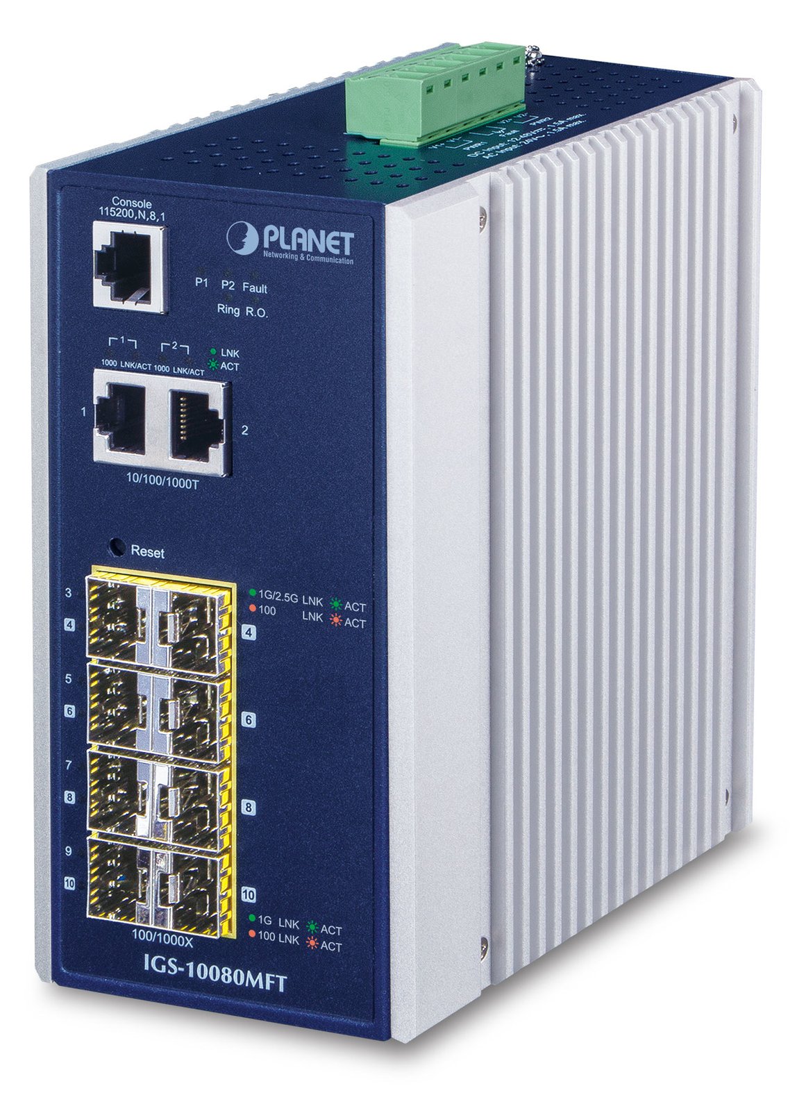 Planet IGS-10080MFT - Switch - managed - 8 x SFP + 2 x 10/100/1000