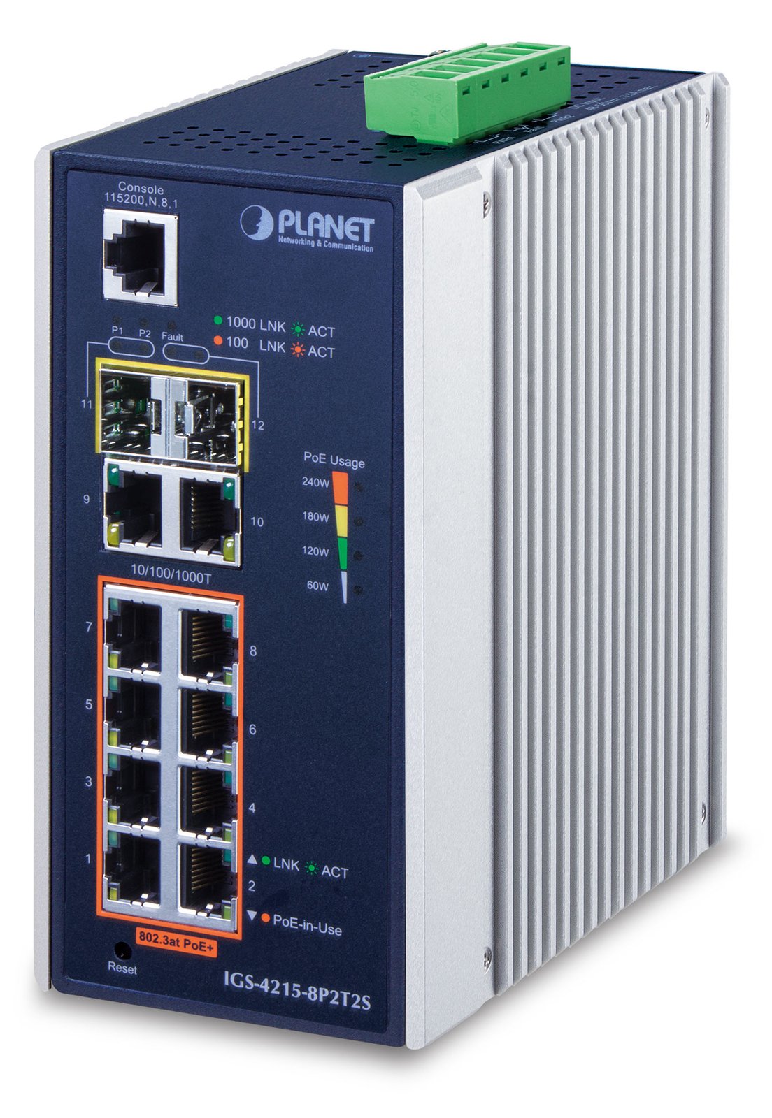 Planet IGS-4215-8P2T2S - Switch - managed - 8 x 10/100/1000 (PoE+)