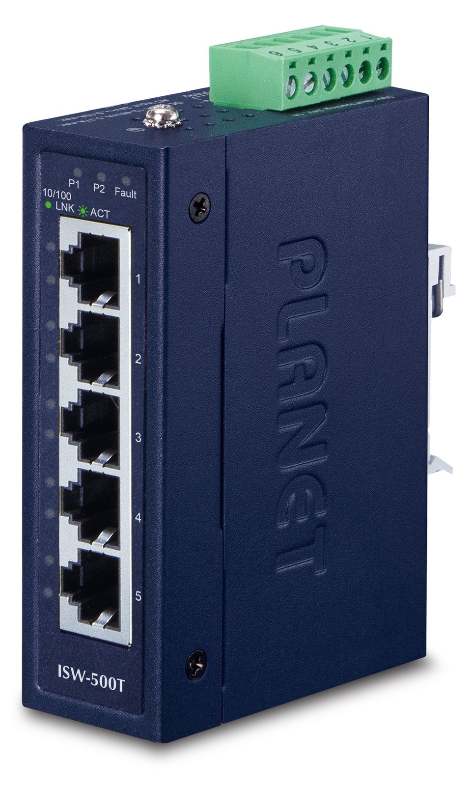 Planet ISW-500T - Switch - 5 x 10/100 - an DIN-Schiene montierbar, wandmontierbar