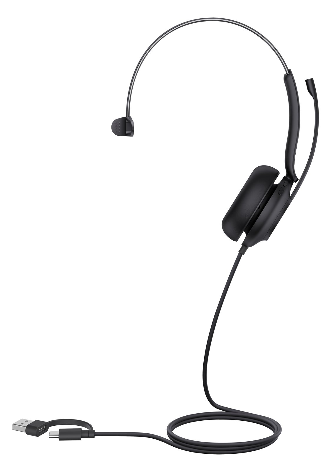 Yealink UH35 Mono - Headset - On-Ear - kabelgebunden - USB-C - Schwarz - optimiert für UC