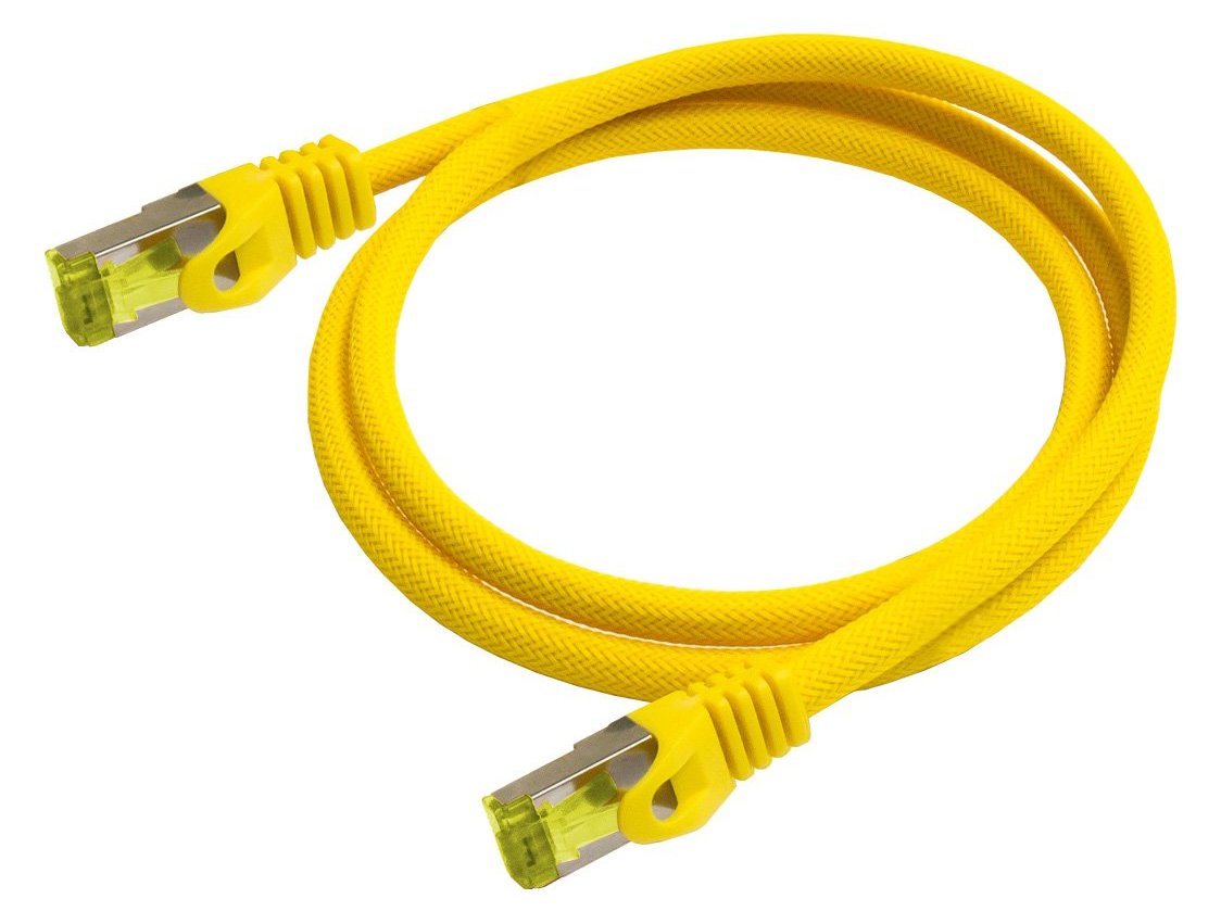 PYTHON Patchkabel m. Cat.7 Rohkabel Nylongefl. gelb - Kabel - Netzwerk