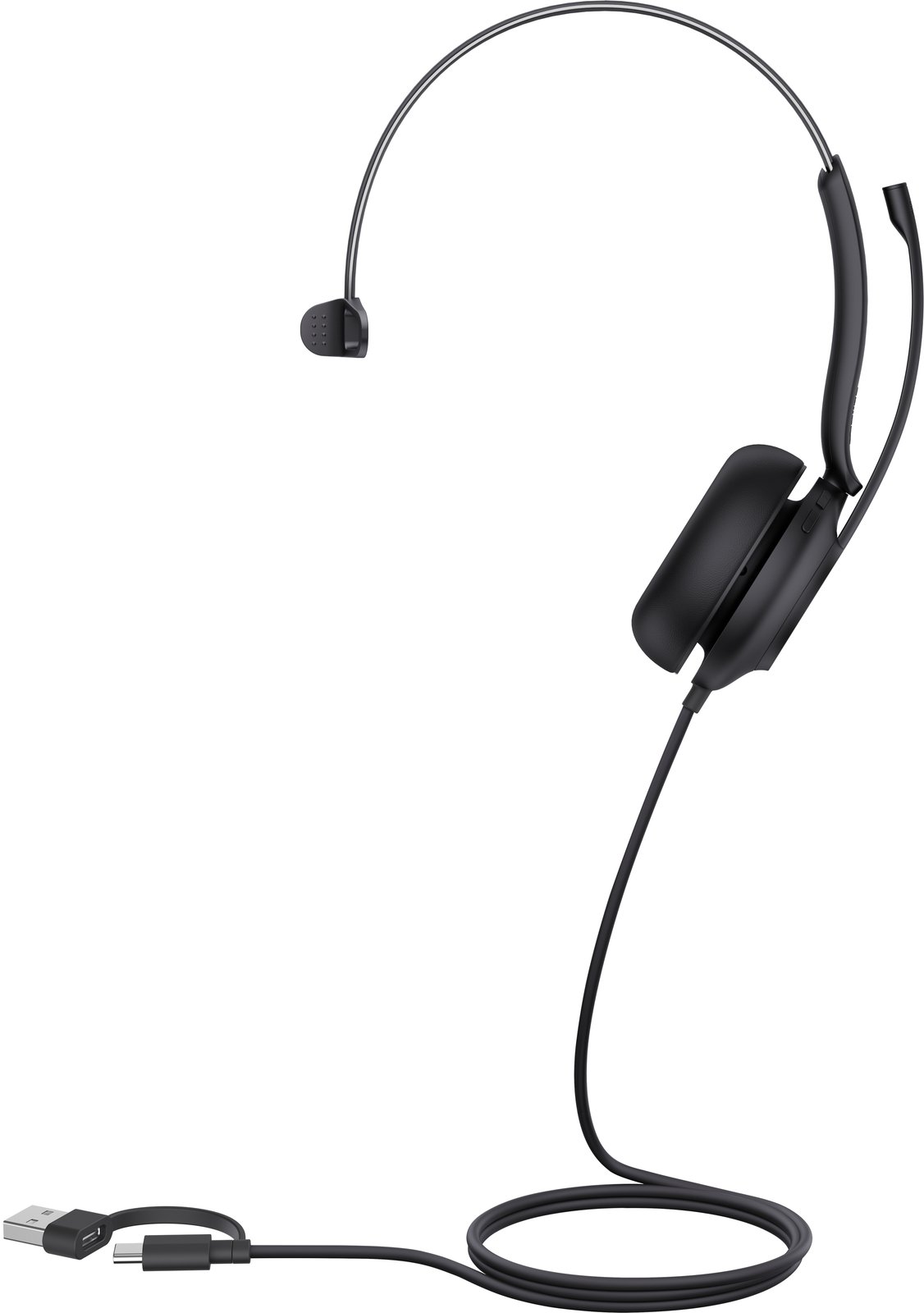 Yealink UH35 Mono - Headset - On-Ear - kabelgebunden - USB-C - Schwarz - Zertifiziert für Microsoft Teams