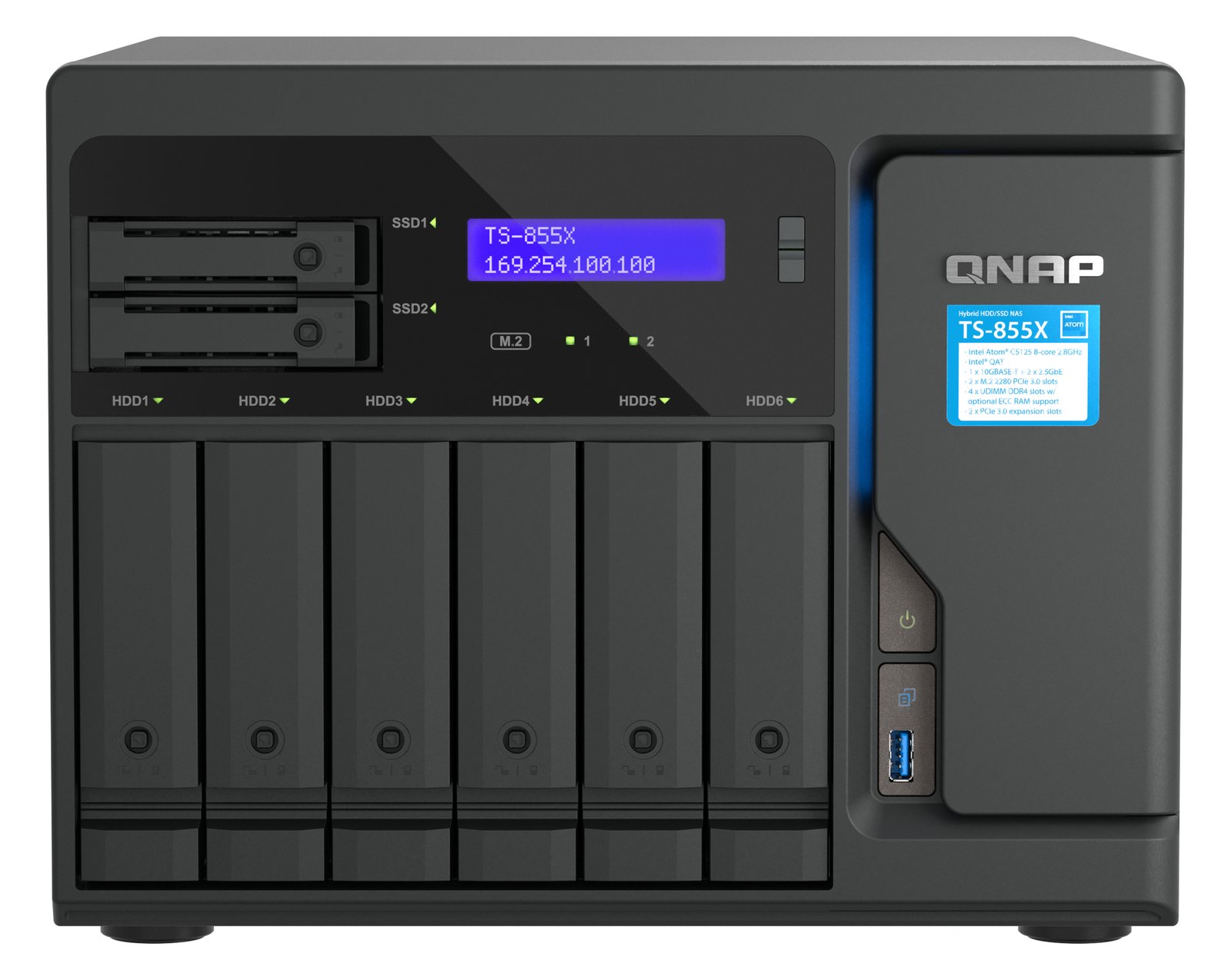 QNAP 8-Bay NAS C5125 8-core/8-thrd 2.8GHzproc - NAS - SATA