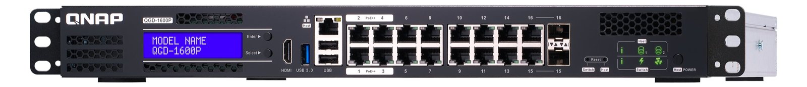 QNAP QGD-1600P - Switch - Smart - 4 x 10/100/1000 (PoE++)