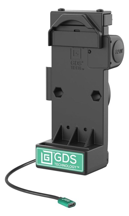Ram Mounts s GDS Uni-Conn Sprunggefederte Ladestation - 2-Lochmuster AMPS - USB-C-Anschluss