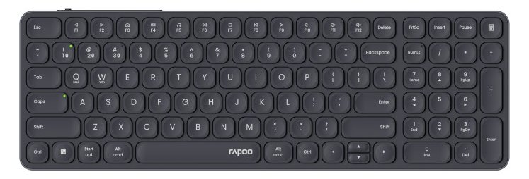 Rapoo E9710M Dunkelgrau Tastatur kabellos - TL: Deutsch, QWERTZ