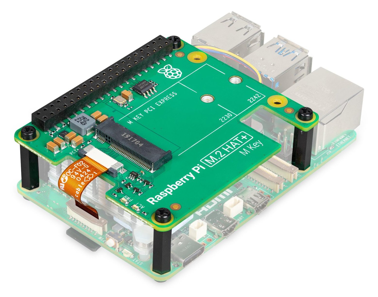 Raspberry Pi M.2 HAT+ Pi Erweiterungs-Platine Geeignet fuer 5