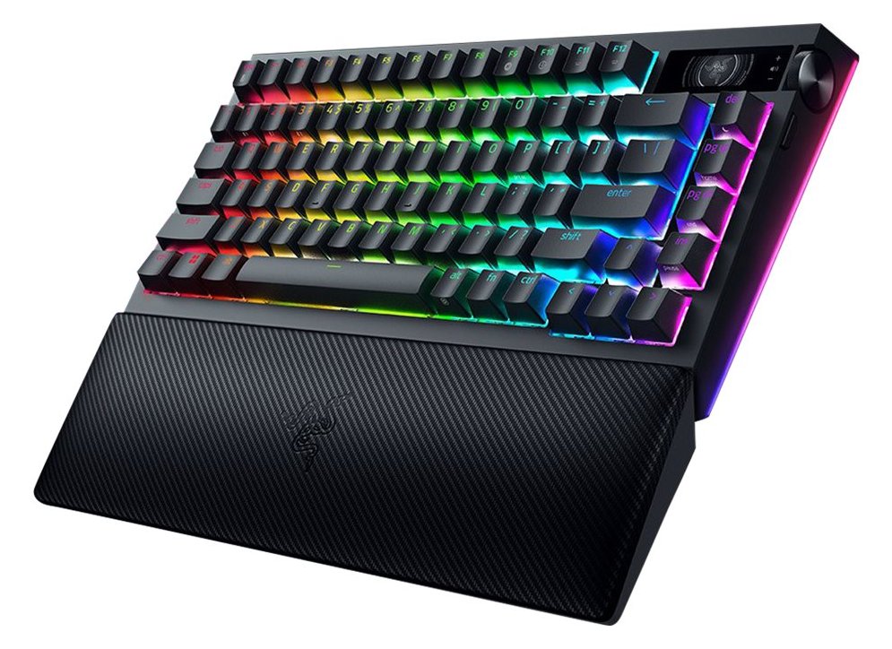 Razer BlackWidow V4 Pro - Tastatur - 75% - mit OLED-Display, Befehlswähler - TL: US, QWERTY