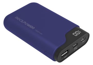 RealPower PB-7500C Navy Blue - 7500 mAh - Schwarz - Blau von LumaTech