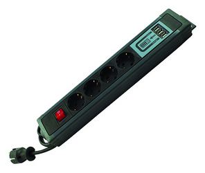 REV Ritter REV 00146491 - 2,4 m - 4 AC-Ausgänge - Schwarz - 230 V - 16 A - 3500 W von LumaTech
