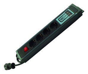 REV Ritter REV 00146491 - 2,4 m - 4 AC-Ausgänge - Schwarz - 230 V - 16 A - 3500 W