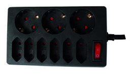 REV Ritter REV 00250171 - Drinnen - Typ C - Typ F - Unmanaged - 1,5 mm² - Schwarz - 9 AC-Ausgänge