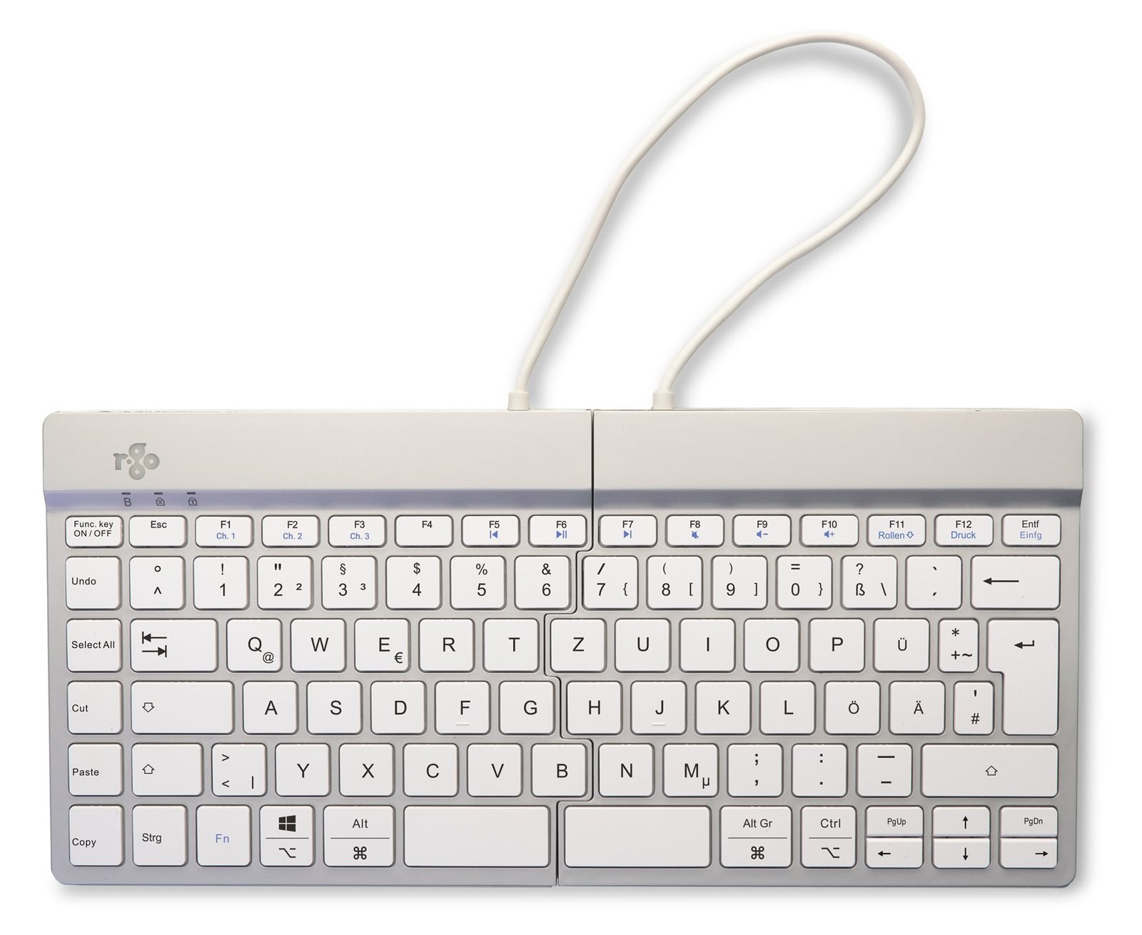 R-Go Ergonomische Tastatur Split break - Tastatur - TL: Deutsch, QWERTZ - Weiß