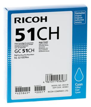 Ricoh GC 51CH - Hohe Ergiebigkeit - Cyan - original von LumaTech
