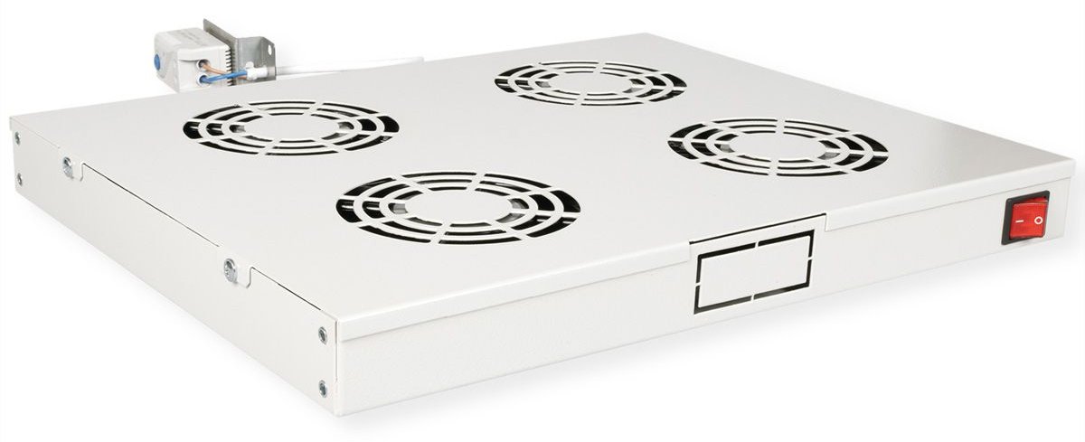 ROLINE 19 Zoll Dachlüftereinheit 4 Lüfte Thermostat grau