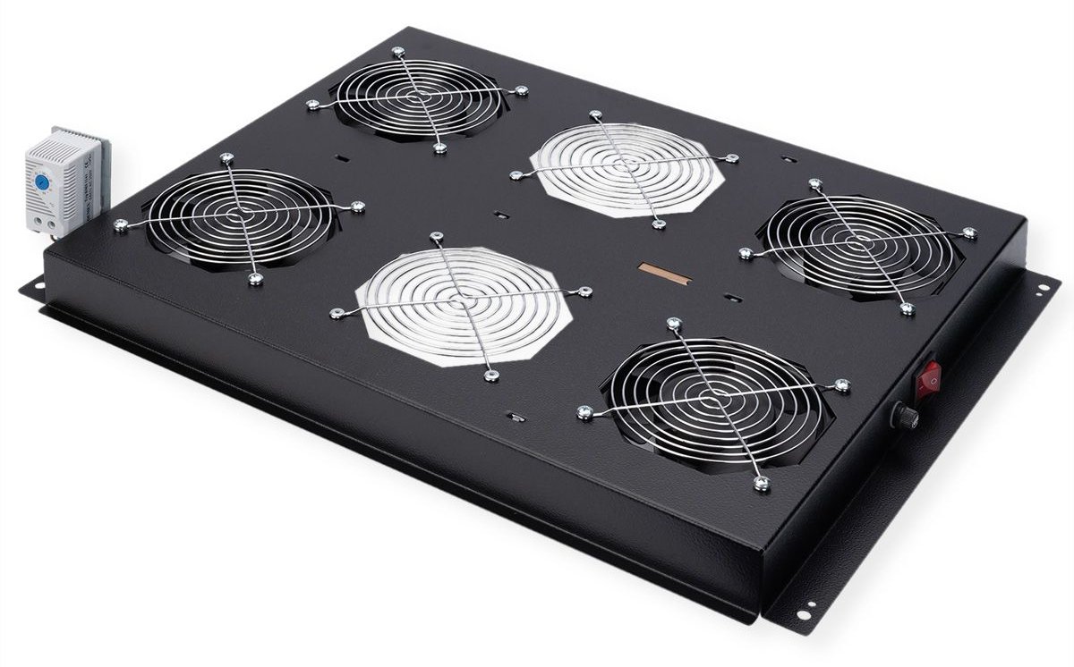 ROLINE 19 Zoll Dachlüftereinheit 4 Lüfte Thermostat schwarz