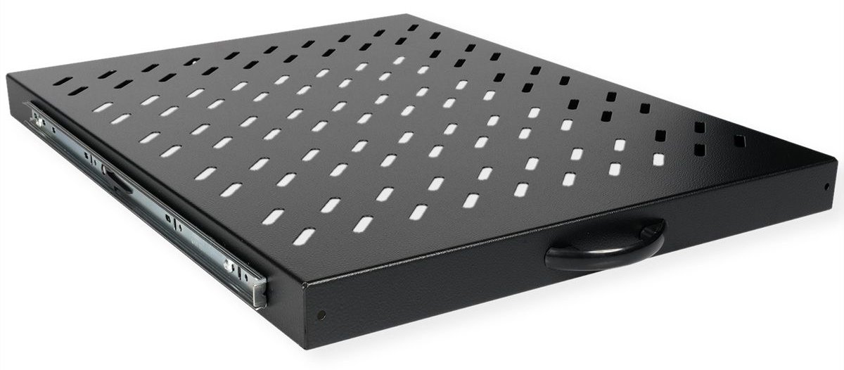 ROLINE 19 Zoll Fachboden 1 HE ausziehbar 550 T 25 kg schwarz