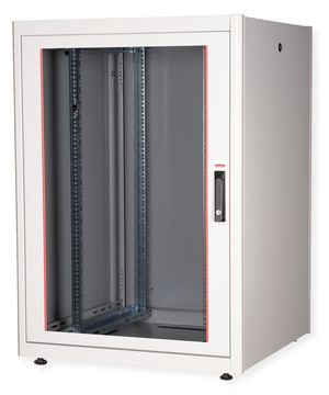 ROLINE 19 Zoll Netzwerkschrank Basic 22 800x800 BxT Glastür grau von LumaTech