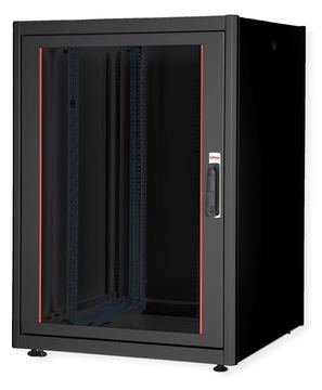 ROLINE 19 Zoll Netzwerkschrank Basic 22 800x800 BxT Glastür schwarz von LumaTech