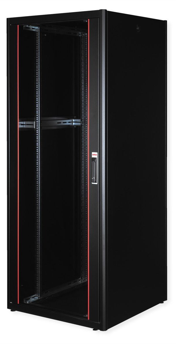 ROLINE 19 Zoll Netzwerkschrank Basic 42H 800x800 BxT Glastür schwarz