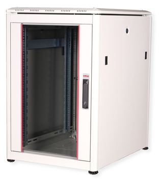 ROLINE 19 Zoll Netzwerkschrank Pro 16 HE 600x800 BxT Glastür grau von LumaTech