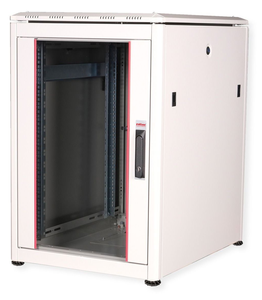 ROLINE 19 Zoll Netzwerkschrank Pro 16 HE 600x800 BxT Glastür grau