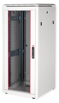ROLINE 19 Zoll Netzwerkschrank Pro 26 HE 600x600 BxT Glastür grau von LumaTech